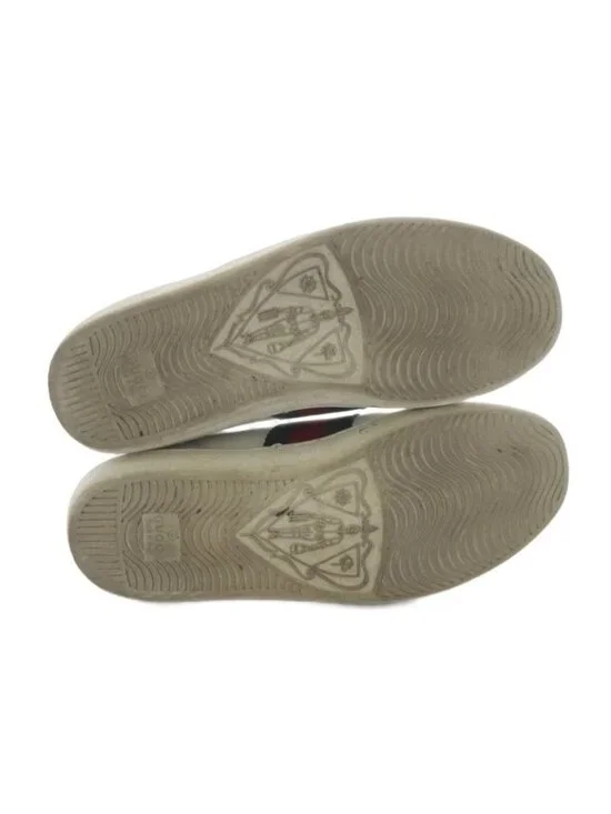 Gucci Ace Embroidered Sneakers Low Cut Leather 35 White - Picture 4 of 9